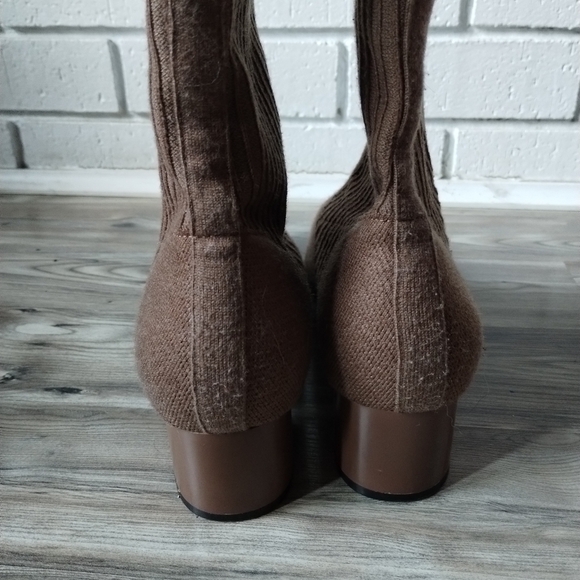 Vivaia Yedda Pointed-Toe Stripe Heeled Boots Tan Russet Brown Size 42 US 10 - Picture 4 of 7